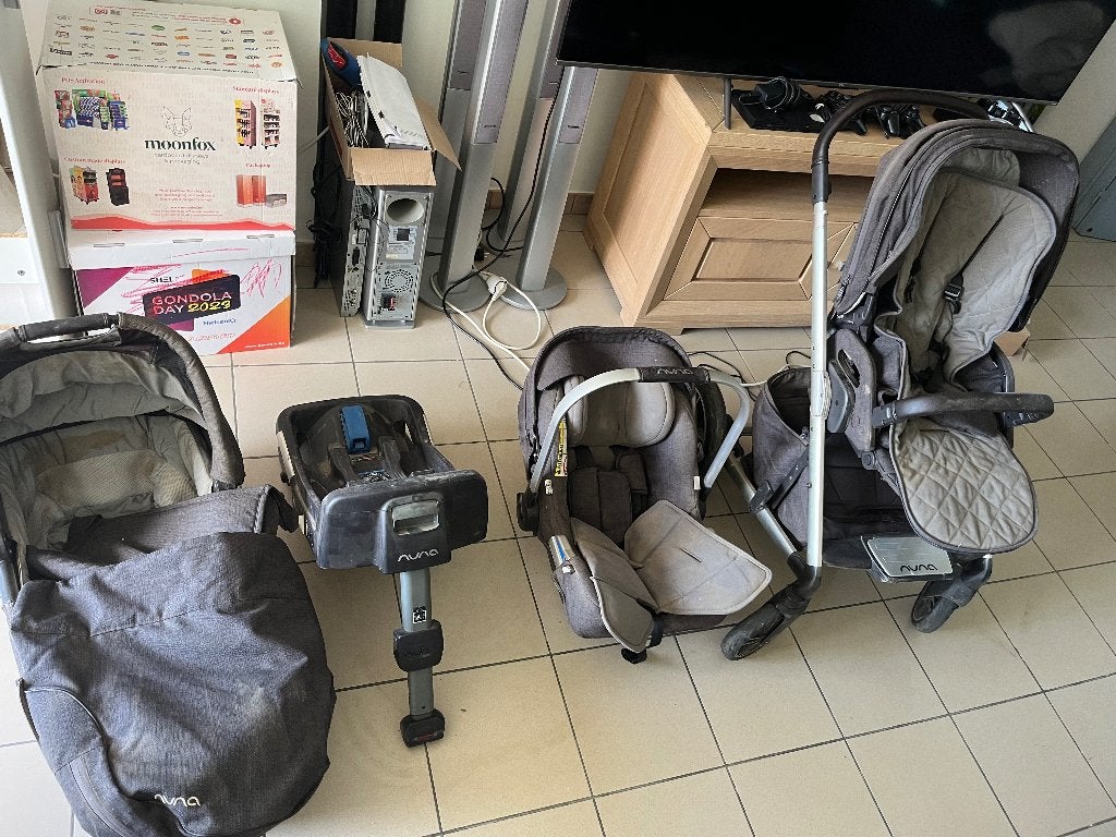Kinderwagen 3 in 1 Nuna, Gebruikt, Verstelbare duwstang, Ophalen, Kinderwagen