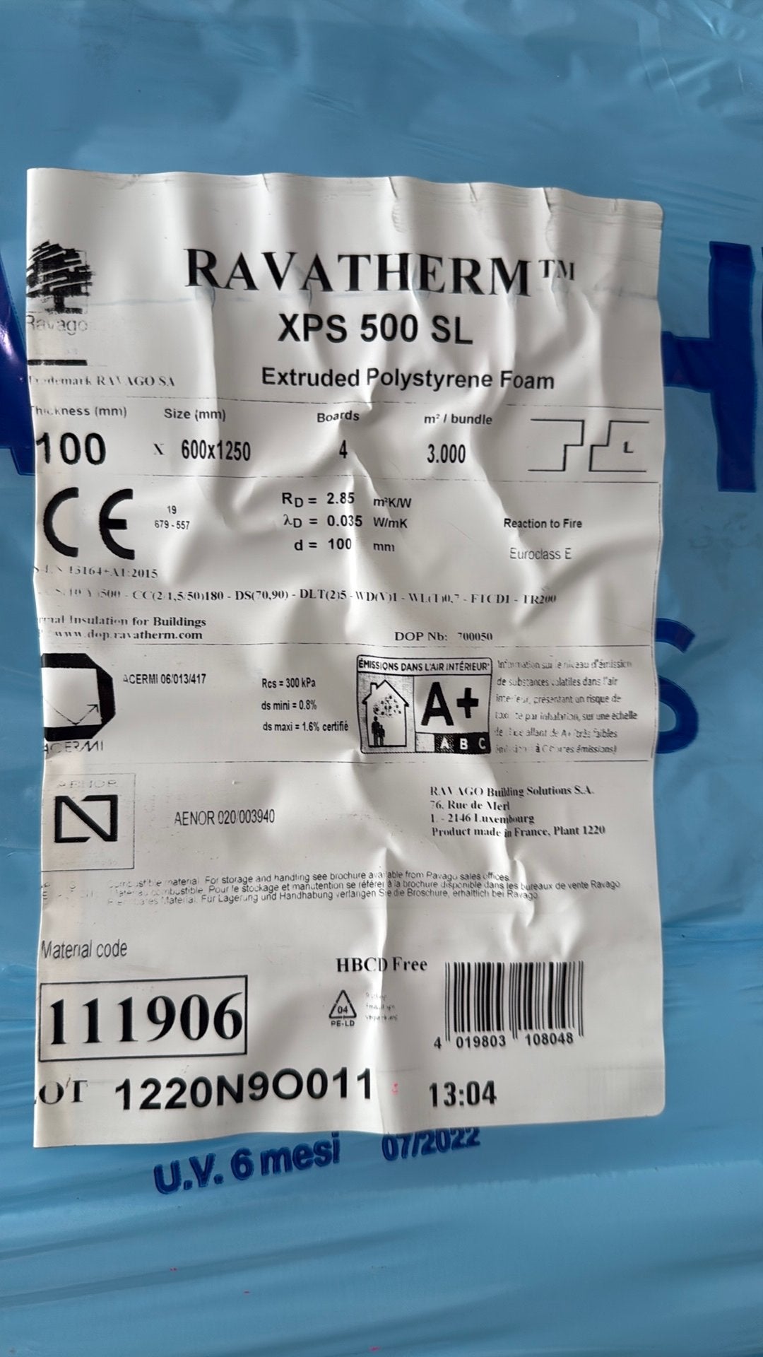 Ravatherm xps 500 Sl 100mm, Doe-het-zelf en Bouw, Ophalen, Overige materialen, Nieuw, 15 m² of meer