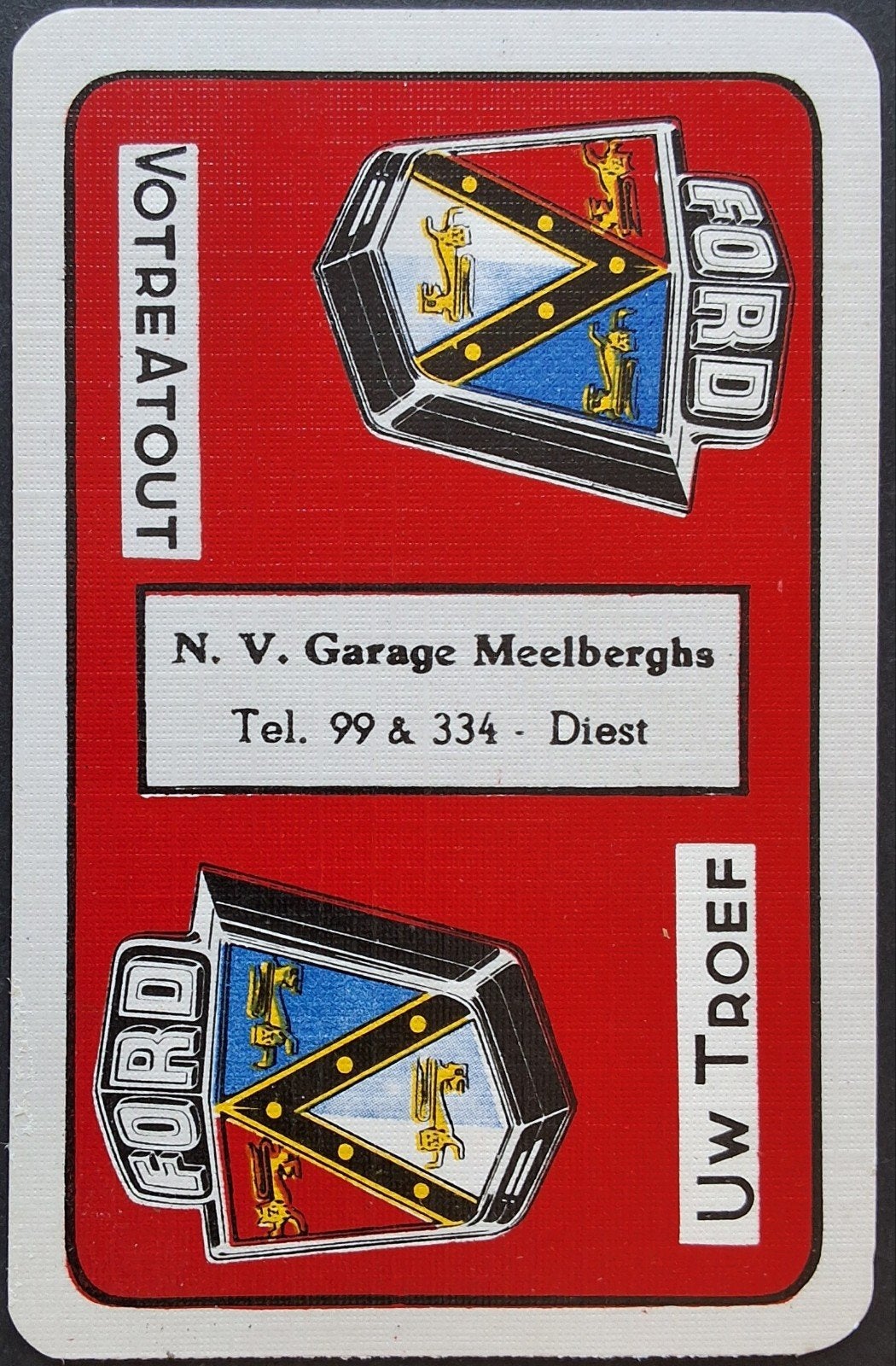 1 Speelkaart  Ford, Verzamelen, Ophalen of Verzenden