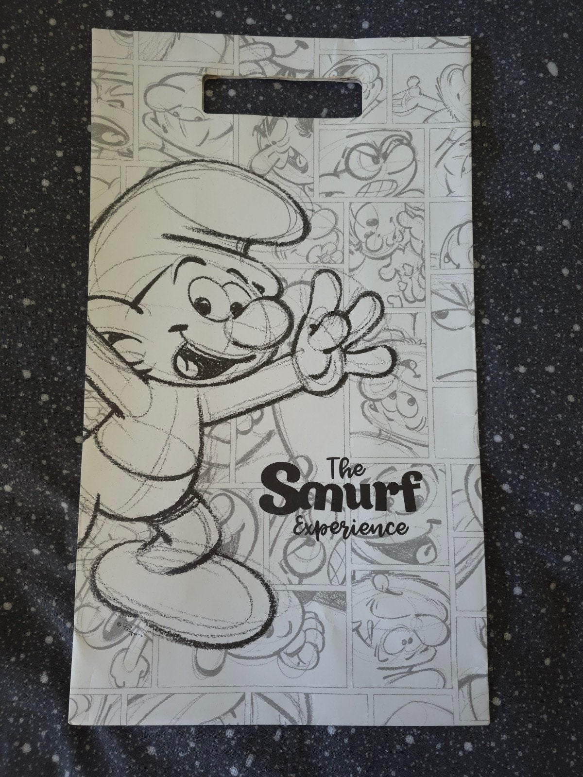 Grand sac en carton Schtroumpf Expérience, Collections, Schtroumpfs, Envoi, Utilisé, Autres Schtroumpfs, Autres types