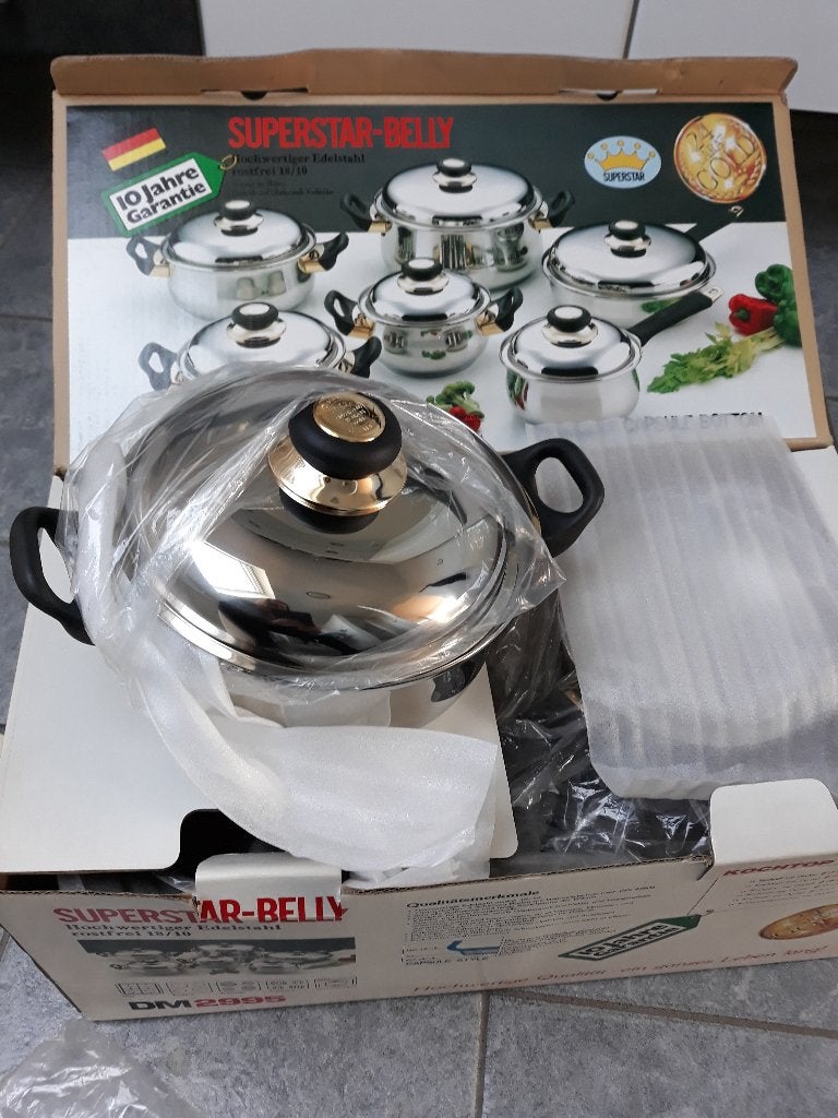superstar belly kookpottenset 12delig nieuw, Huis en Inrichting, Ophalen of Verzenden