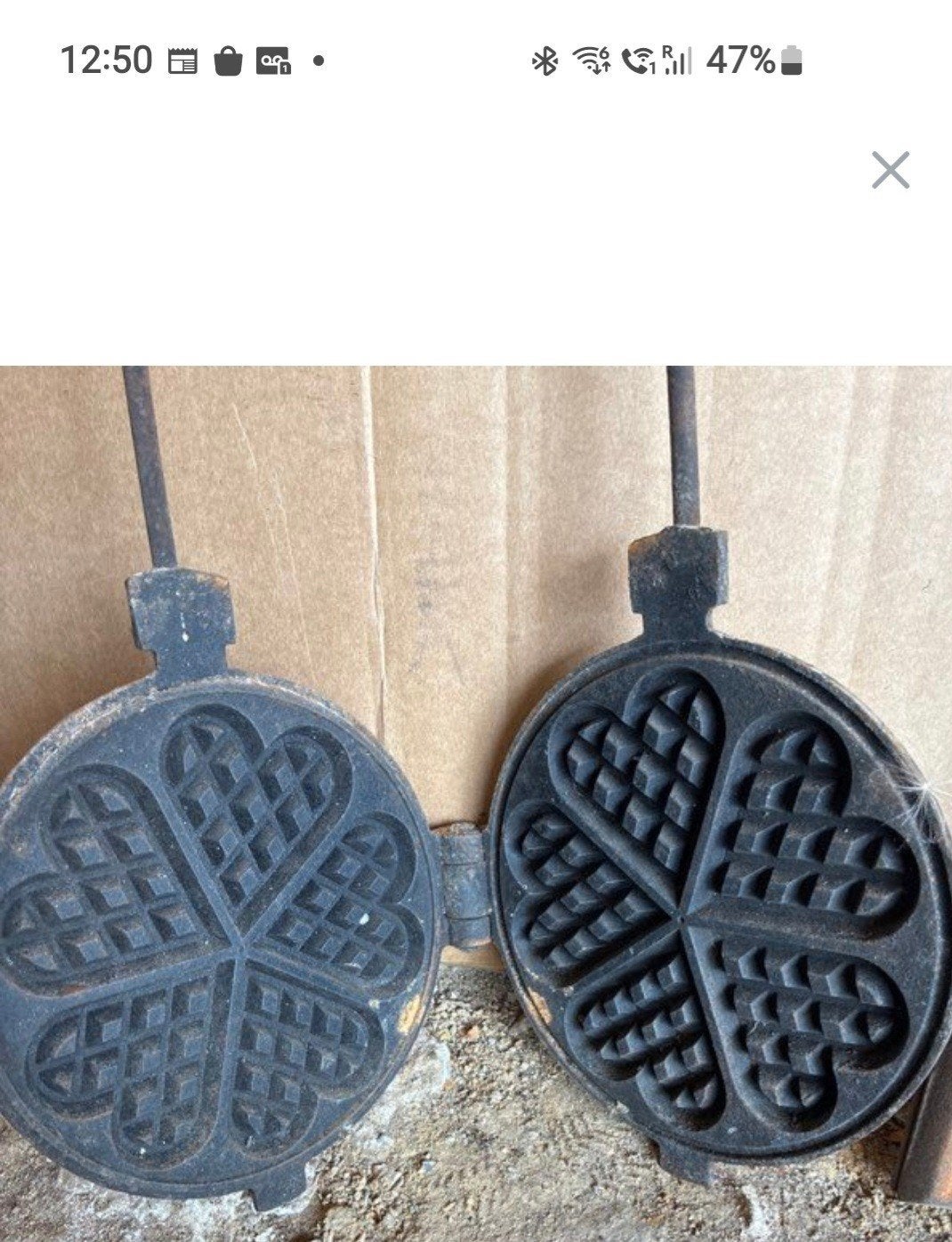 gaufrier ancien pour gaziniere ou feux à bois, Electroménager, Gaufriers, Enlèvement, Utilisé