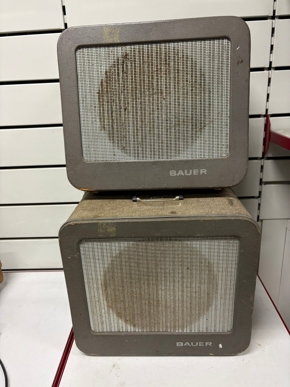 Paar vintage BAUER-luidsprekers (Bosch Photokino) — 60/70, Bluetooth, Ophalen of Verzenden, Gebruikt