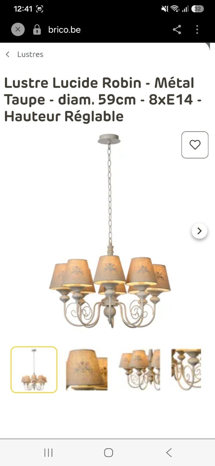 hanglamp/kroonluchter/lustre lucide robin cottage style, Maison & Meubles, Lampes | Lustres, Enlèvement