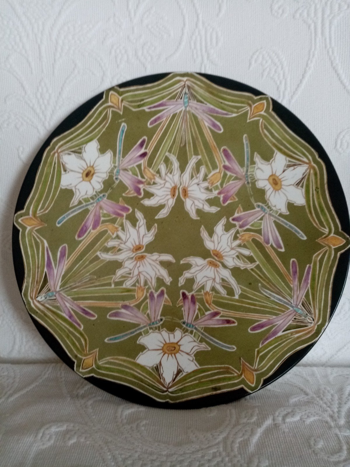 Assiette céramique déco allemande 1900/29cm, Enlèvement ou Envoi