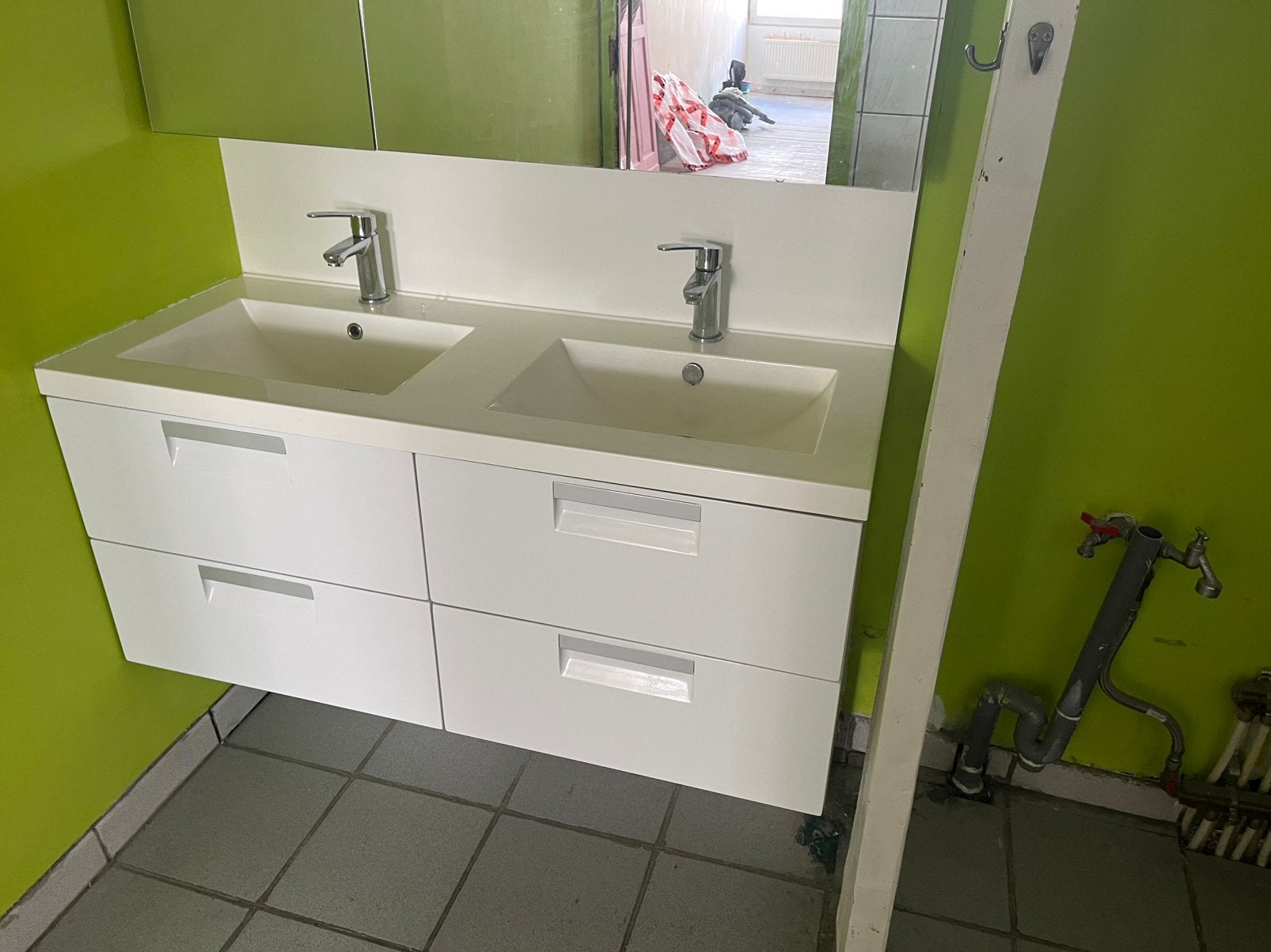 Badkamermeubel met spiegelkast, Ophalen, Zo goed als nieuw, Spiegelkast
