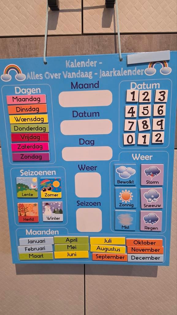 Magnetische leerrijke kalender, Kinderen en Baby's, Speelgoed | Educatief en Creatief, Ophalen of Verzenden, Zo goed als nieuw