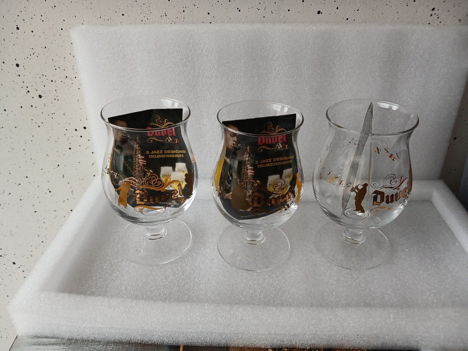 Duvel Jazz Collection complete reeks van 3 glazen NIEUW, Enlèvement ou Envoi, Comme neuf, Verre à bière