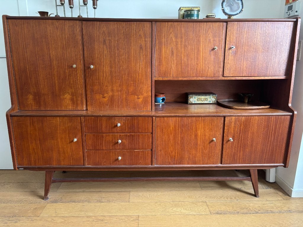 Teak dressoir uit de jaren 60, Huis en Inrichting, Kasten | Buffetkasten, Ophalen, Gebruikt, 100 tot 150 cm, 150 tot 200 cm