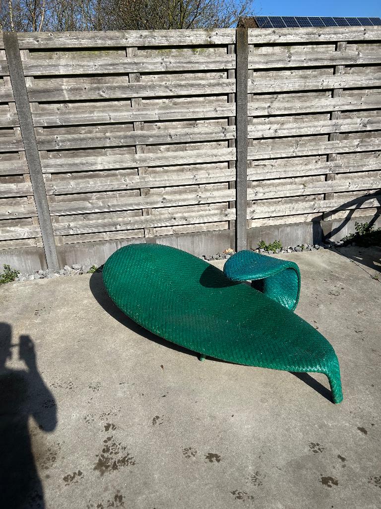 chaise inclinable décorative en rotin, Jardin & Terrasse, Chaises longues, Enlèvement, Comme neuf, Rotin