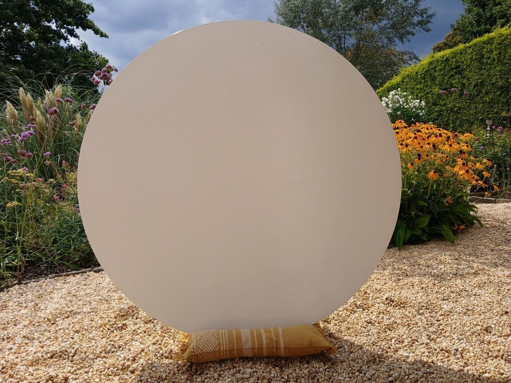 Groot rond wit tafelblad massief hout, 120 cm, 2 cm dik, Ophalen, Gebruikt, Rond, Tafelblad