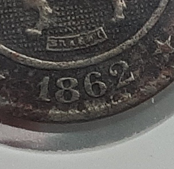 België - 10 cent – 1862 FR. (Ref 047), Ophalen of Verzenden, Metaal, Losse munt