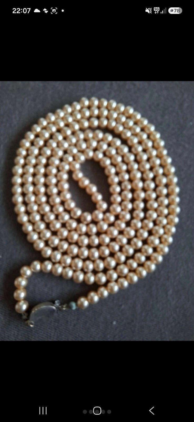 collier en perles nacrées 120cm, Bijoux, Sacs & Beauté, 10 cm ou plus, Enlèvement ou Envoi, Comme neuf, Blanc
