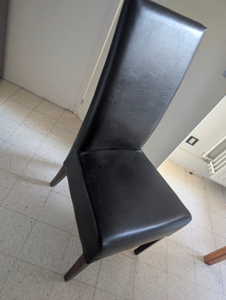 6 stoelen, Ophalen, Bruin, Eetkamer kunstleer, Zo goed als nieuw