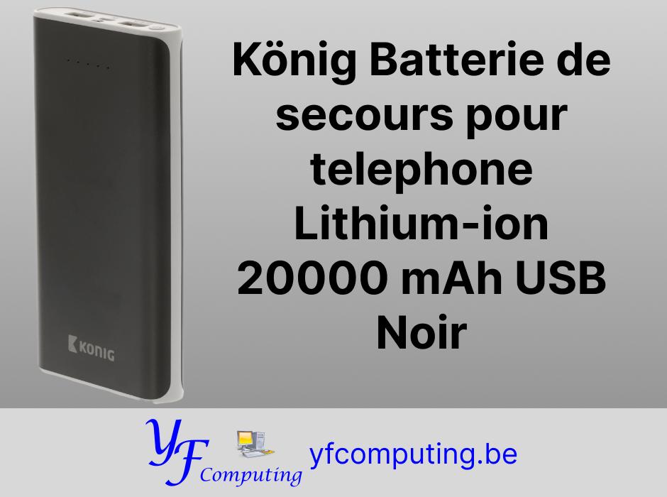 Power Bank König 20000 mAh USB – Batterie externe, Télécoms, Enlèvement ou Envoi, Neuf, König