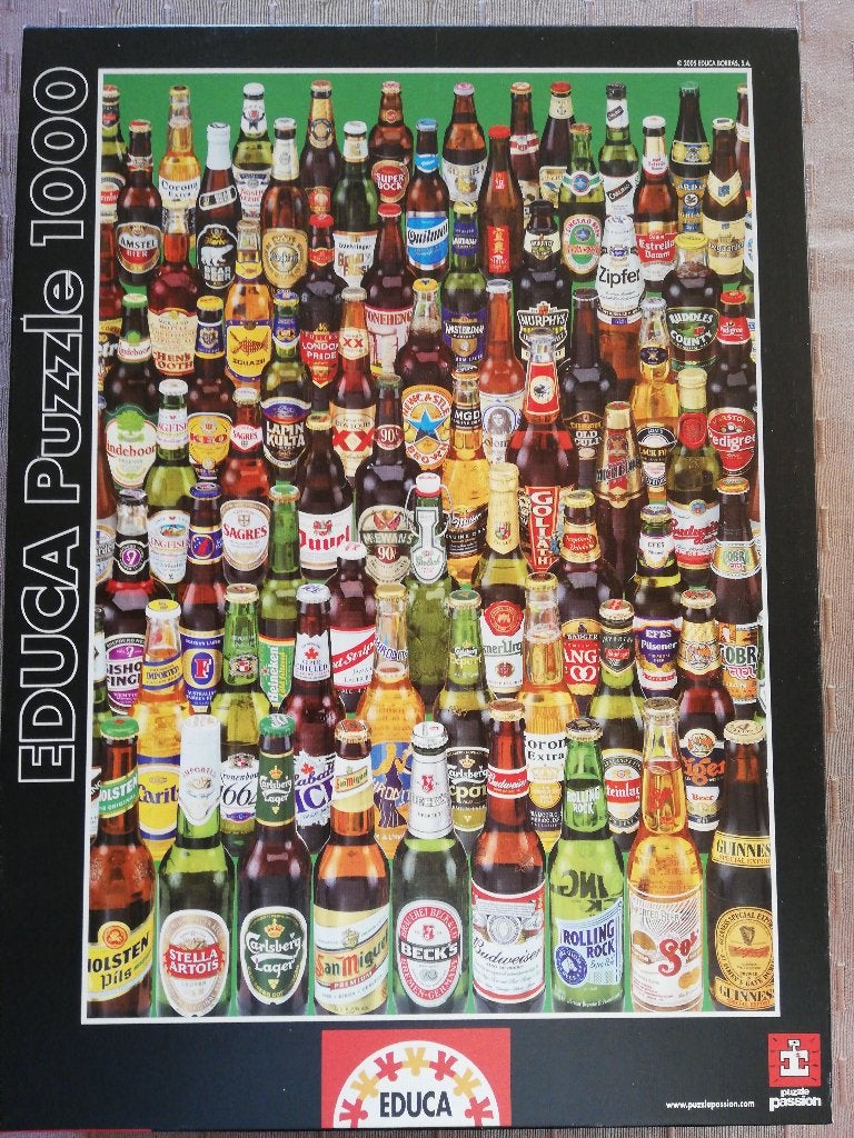Puzzel 1000 stukjes (Educa) Bierflesjes., Hobby & Loisirs créatifs, Sport cérébral & Puzzles, Enlèvement, 500 à 1500 pièces, Utilisé