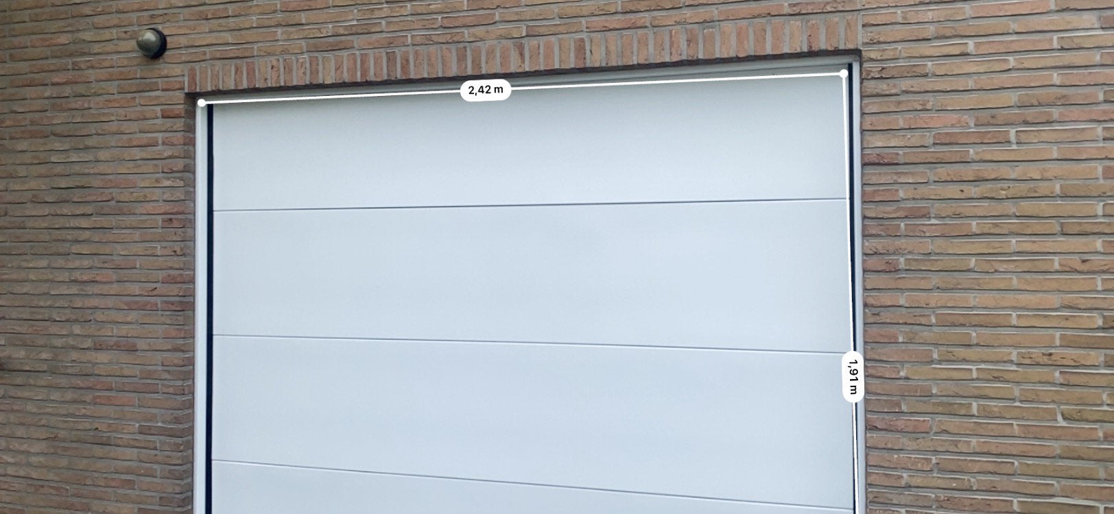Sectionale poort, Doe-het-zelf en Bouw, Rolluiken, Ophalen, Gebruikt, 200 cm of meer, Wit