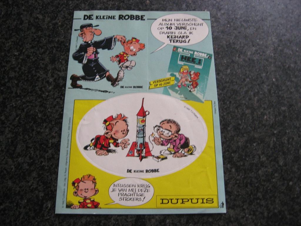 Sticker Dupuis De Kleine Robbe 1992, Ophalen, Guust of Robbedoes, Nieuw, Plaatje, Poster of Sticker
