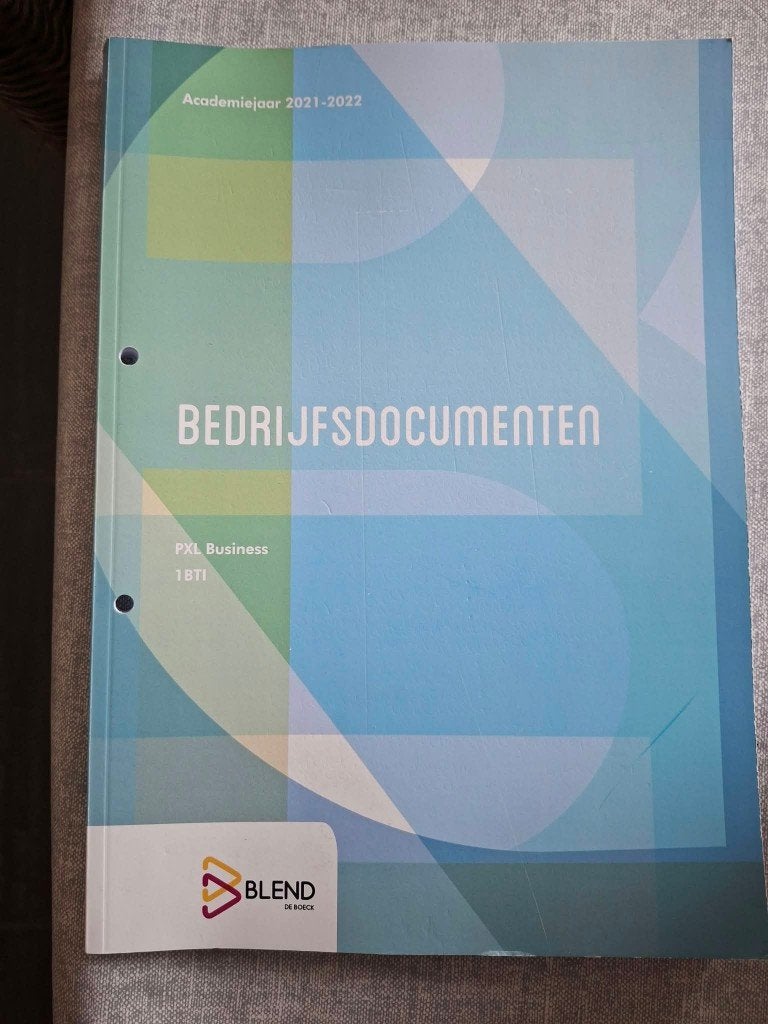 Schoolboek: Bedrijfsdocumenten Blend De Boeck, Boeken, Ophalen of Verzenden, Zo goed als nieuw, Bedrijfseconomie