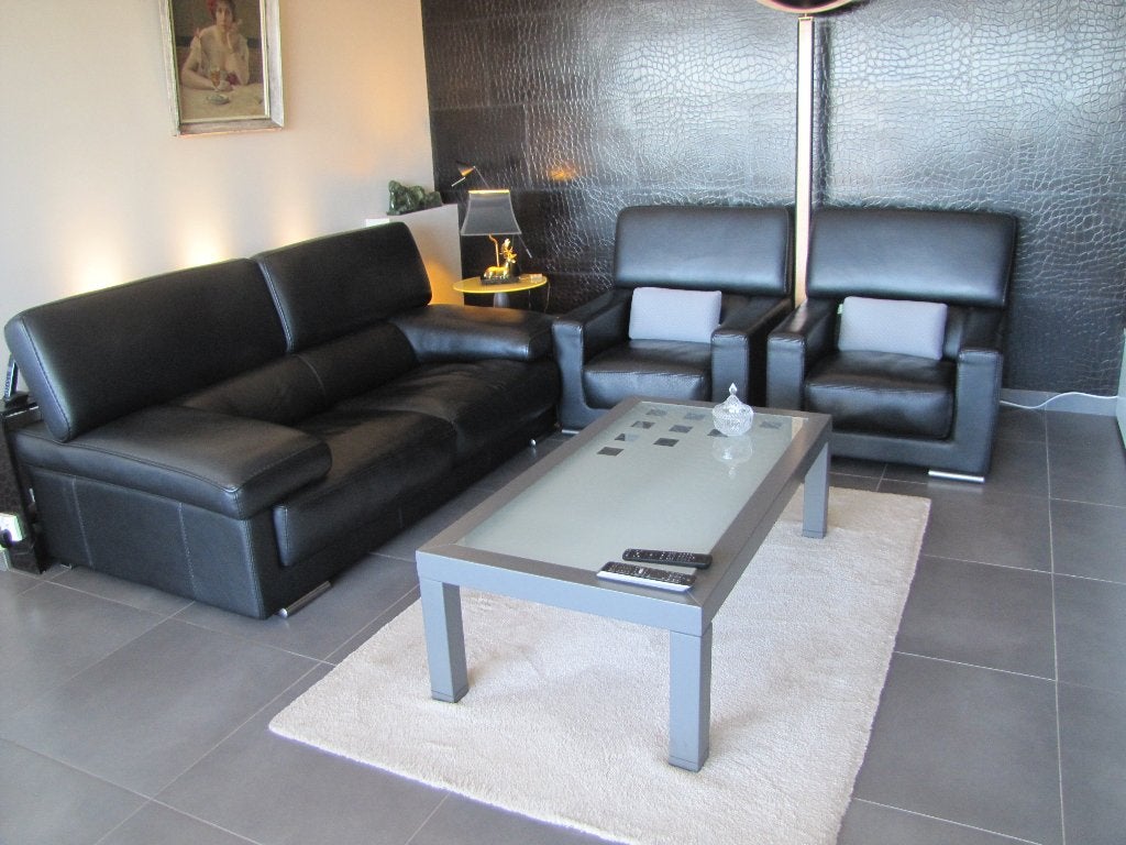 SALON CUIR ROCHEBOBOIS, 250 à 300 cm, Quatre personnes ou plus, Banc droit, Comme neuf
