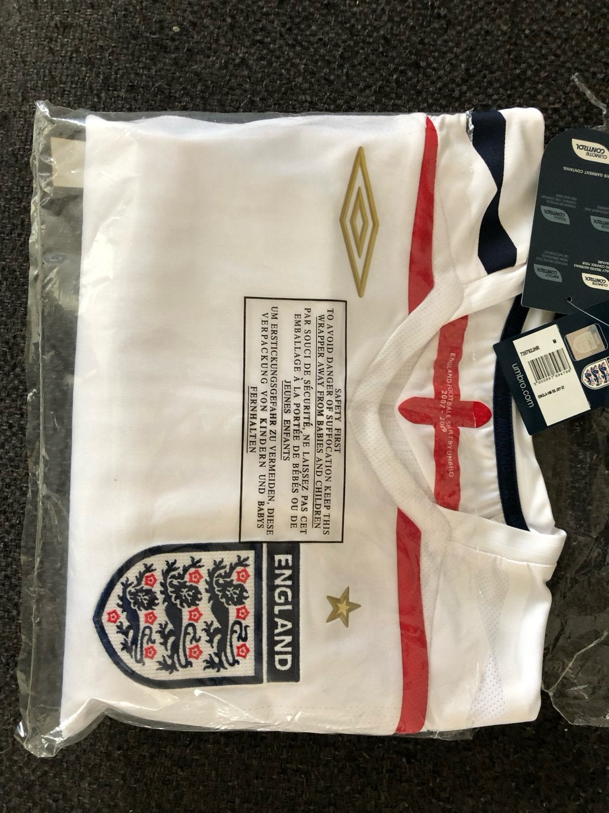 Maillot de football anglais (maillot domicile) 2002-2009, Neuf, Enlèvement ou Envoi, Maillot, Taille M