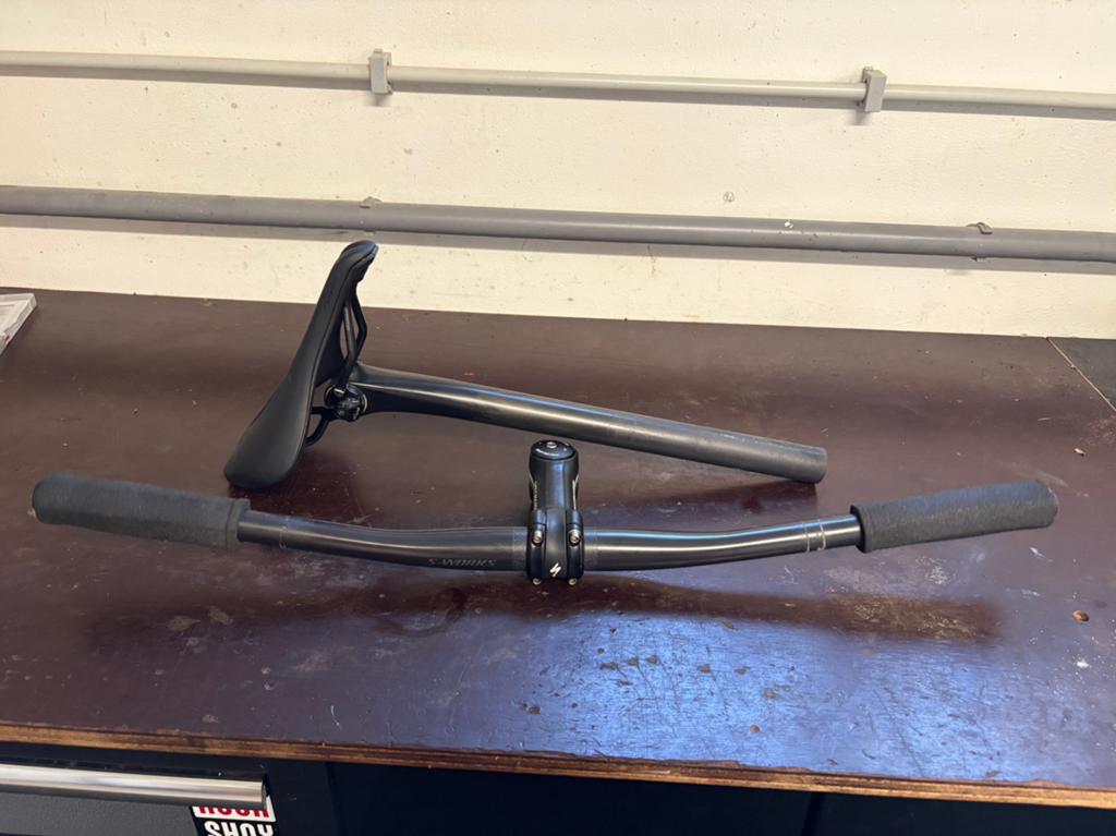 Specialized S-works stuur, stuurpen, zadel en zadelpen., Vélos & Vélomoteurs, Vélos Pièces, Enlèvement ou Envoi, Guidon, Carbone
