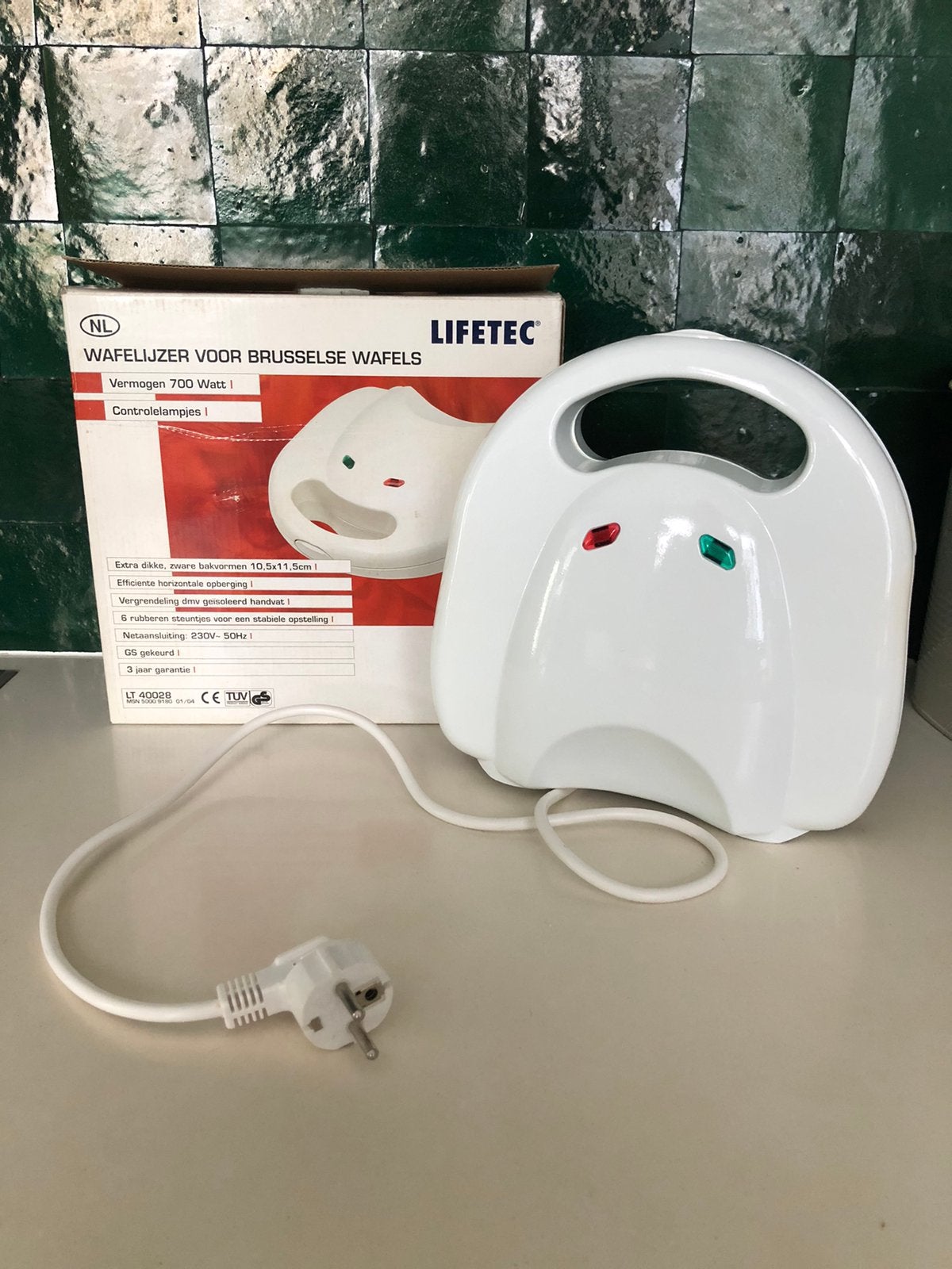Lifetec wafelijzer (LT 40028) voor Brusselse wafels + doos!, Enlèvement, Comme neuf