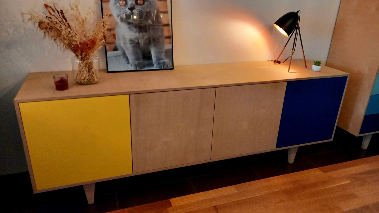 Dressoirkast berkenfineer, Ophalen, Met deur(en), Zo goed als nieuw, 200 cm of meer