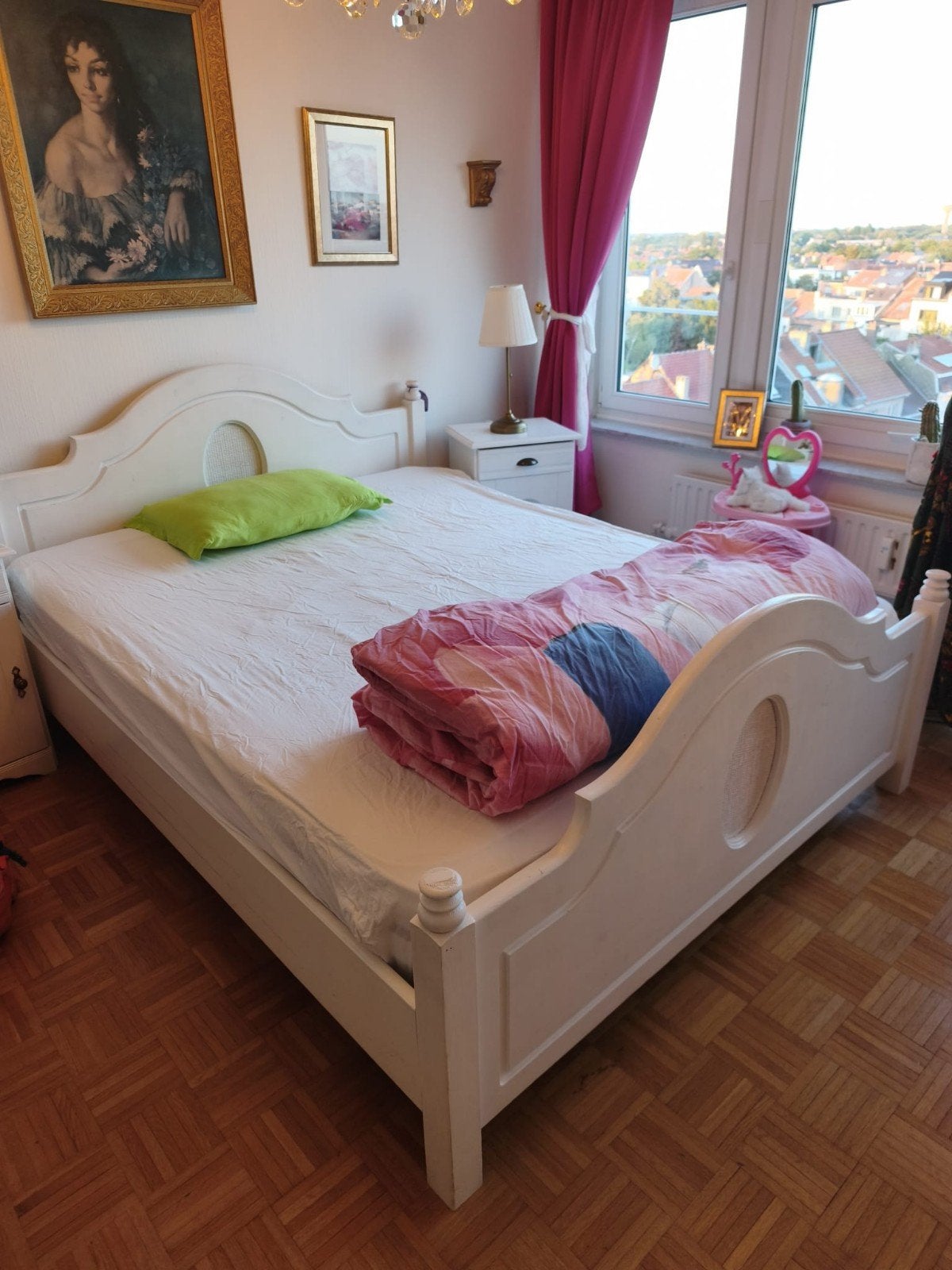 lit en bois avec matelas 2 personnes, Enlèvement ou Envoi