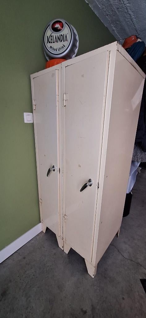 Vintage metalen schoolkast, Ophalen, Gebruikt, Industriel