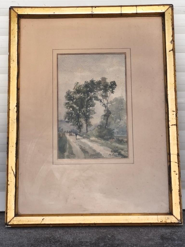 Aquarelle signe m cambier 1886, Antiek en Kunst, Ophalen of Verzenden