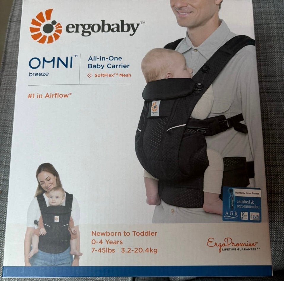 Ergobaby Omni Breeze Draagzak – Onyx Black, Ophalen of Verzenden, Zo goed als nieuw, Buik, Draagzak