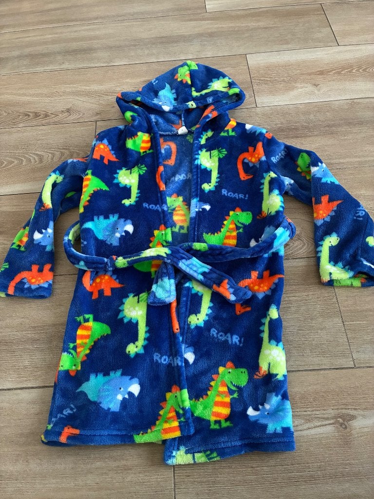 Superzachte Badjas maat 130 met dinos, Kinderen en Baby's, Kinderkleding | Maat 128, Ophalen, Zo goed als nieuw, Jongen of Meisje