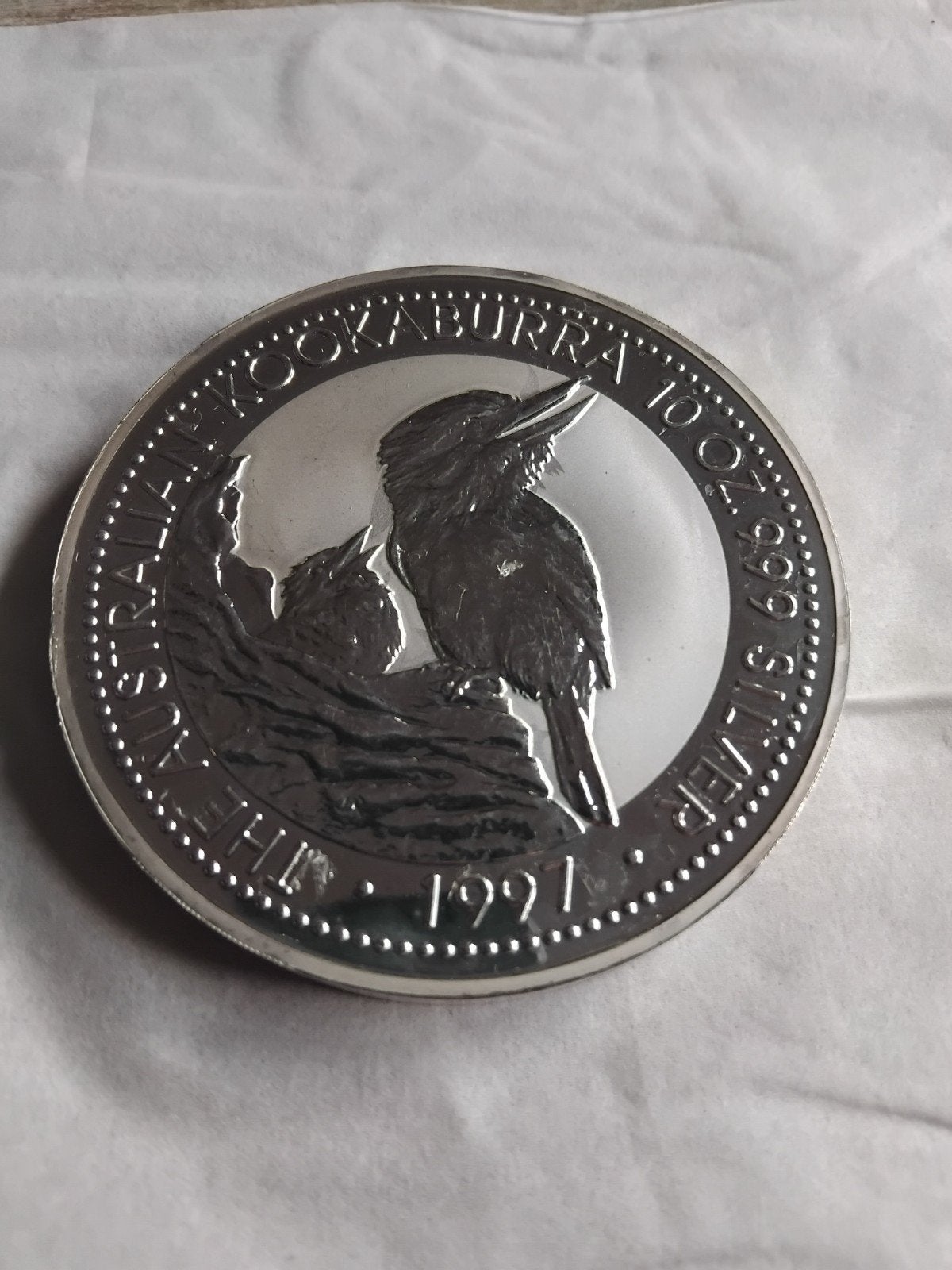 10 oz zilveren Kookaburra munt, Postzegels en Munten, Edelmetalen en Baren, Ophalen of Verzenden, Zilver