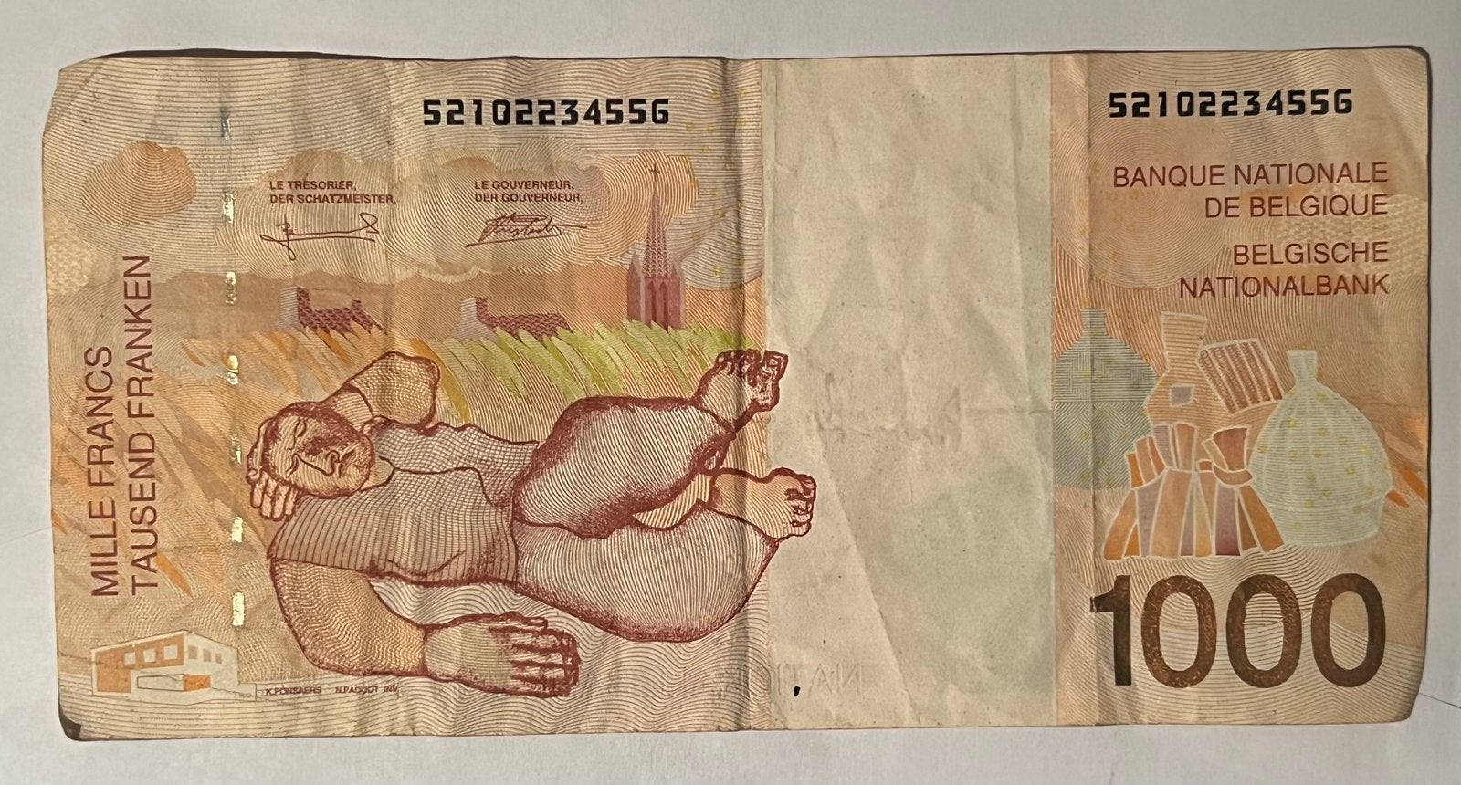 Billet de 1000 francs Belge Permeke, Timbres & Monnaies, Enlèvement ou Envoi, Billets en vrac