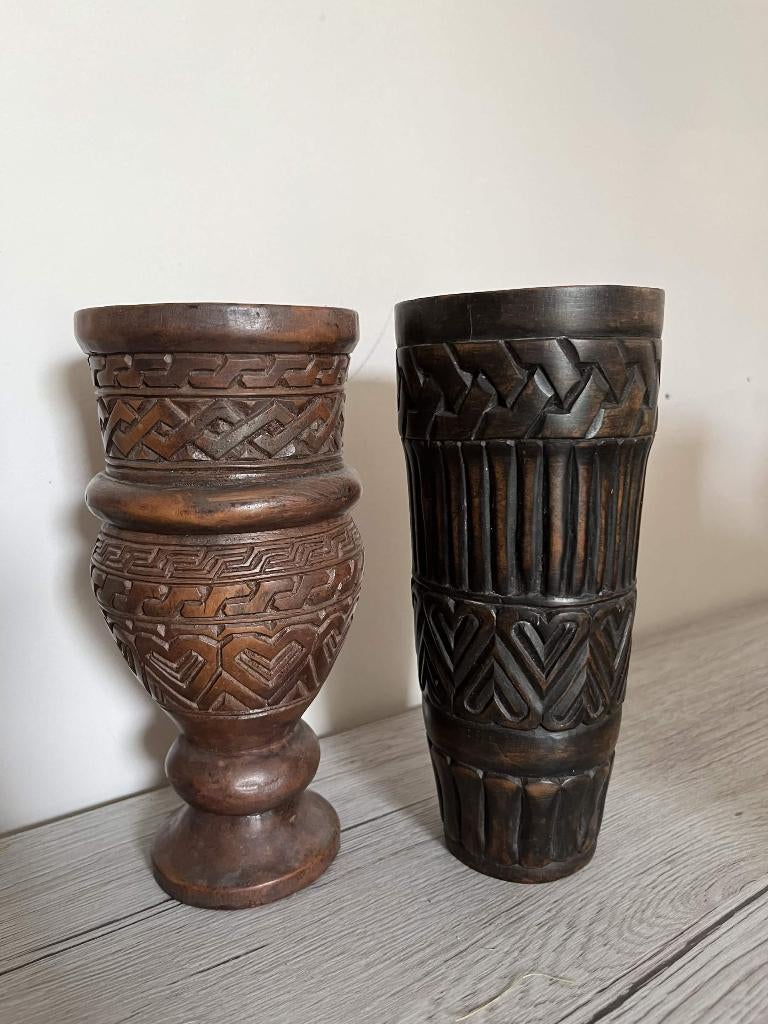 Middeleeuwse houten wijn bekers, Antiek en Kunst, Verzenden