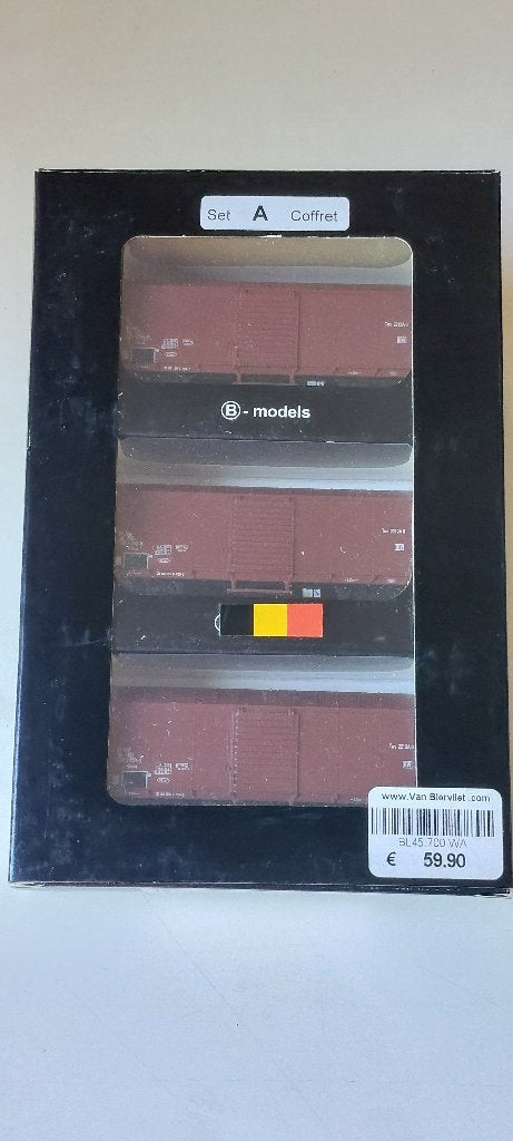 SNCB/NMBS B-MODELLEN SET 3 GLMS*HO*DC*45.800, Overige merken, Treinset, Gelijkstroom, Verzenden