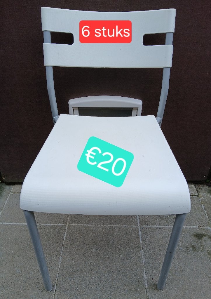 Stoelen, Huis en Inrichting, Ophalen, Gebruikt, Wit, Metaal