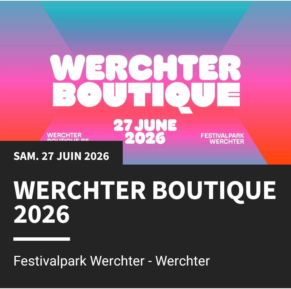 Werchter boutique 2 places golden circle