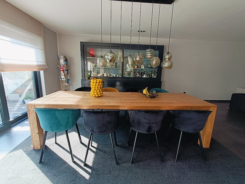 Tafel Steigerhout 300x95.50 cm, Ophalen, Overige materialen, Gebruikt, 200 cm of meer