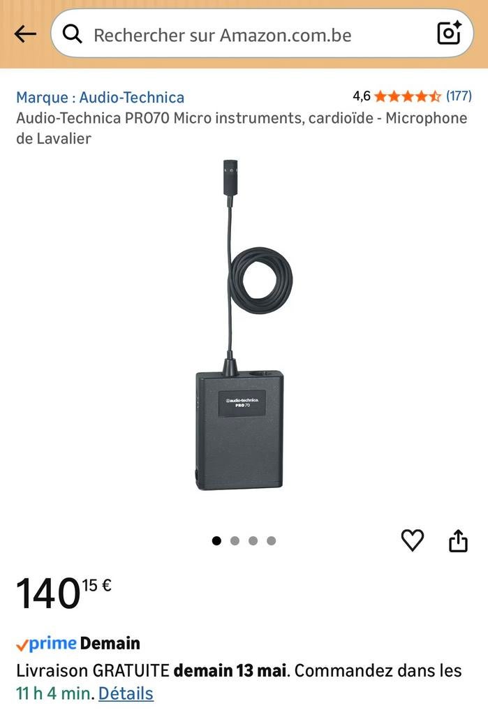 Micro Audio-technica pro 70, Muziek en Instrumenten, Microfoons, Zo goed als nieuw, Ophalen