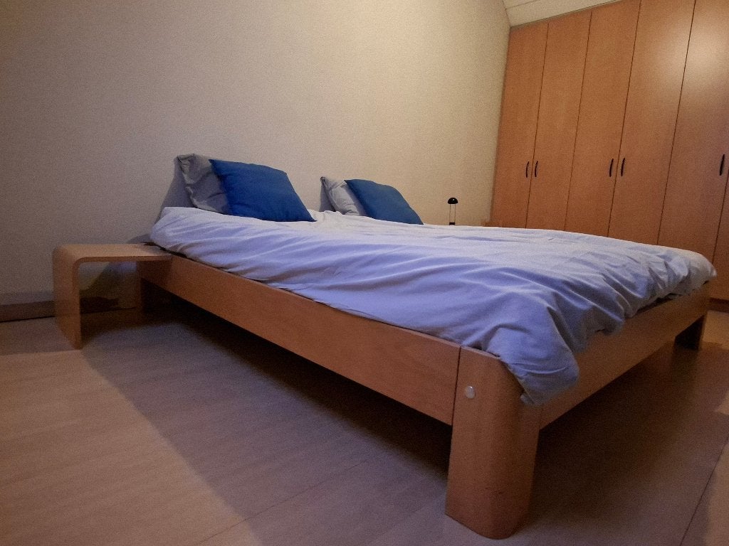 Auping Auronde design tweepersoonsbed 200 x 200, Huis en Inrichting, Ophalen, Gebruikt, Bruin, Tweepersoons