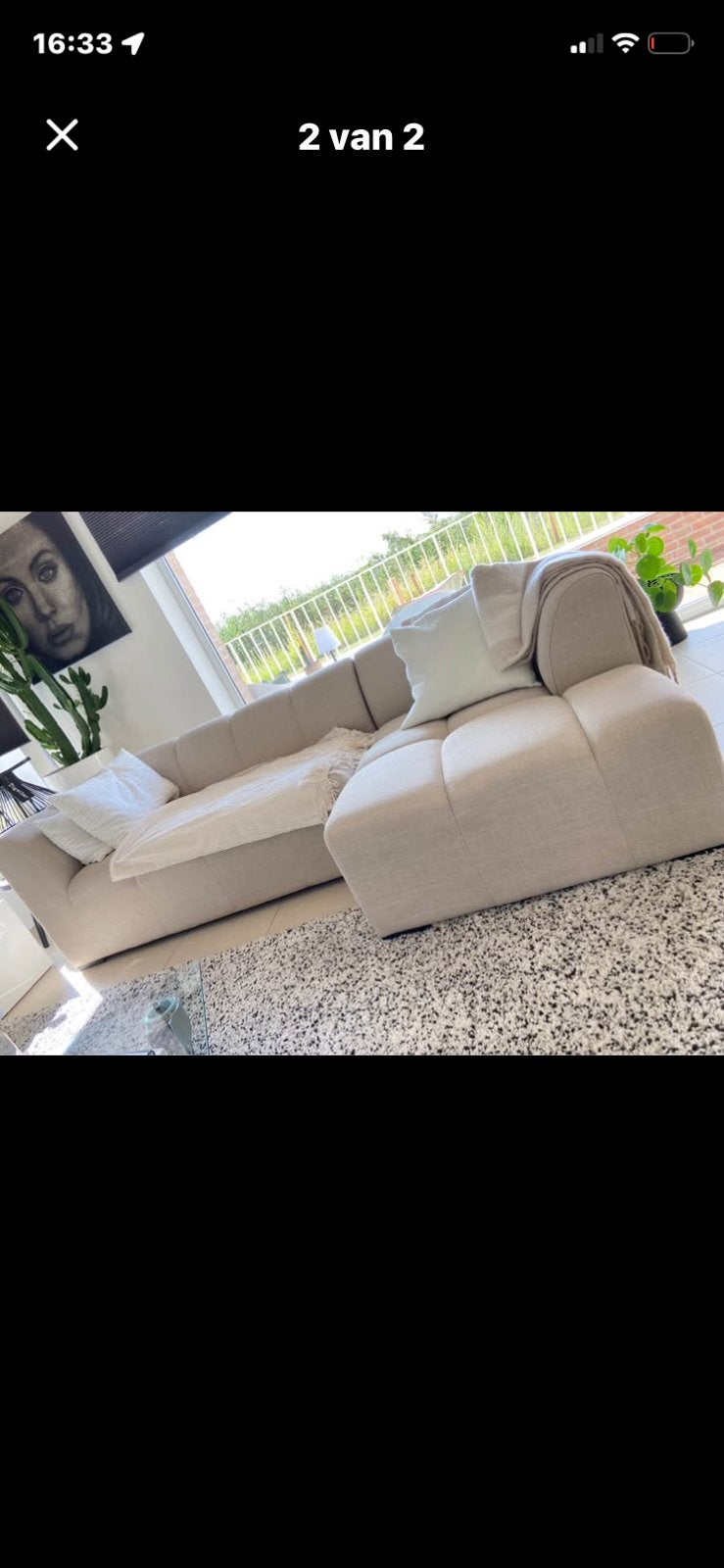 Gloednieuwe beige zetel, Ophalen, Zo goed als nieuw