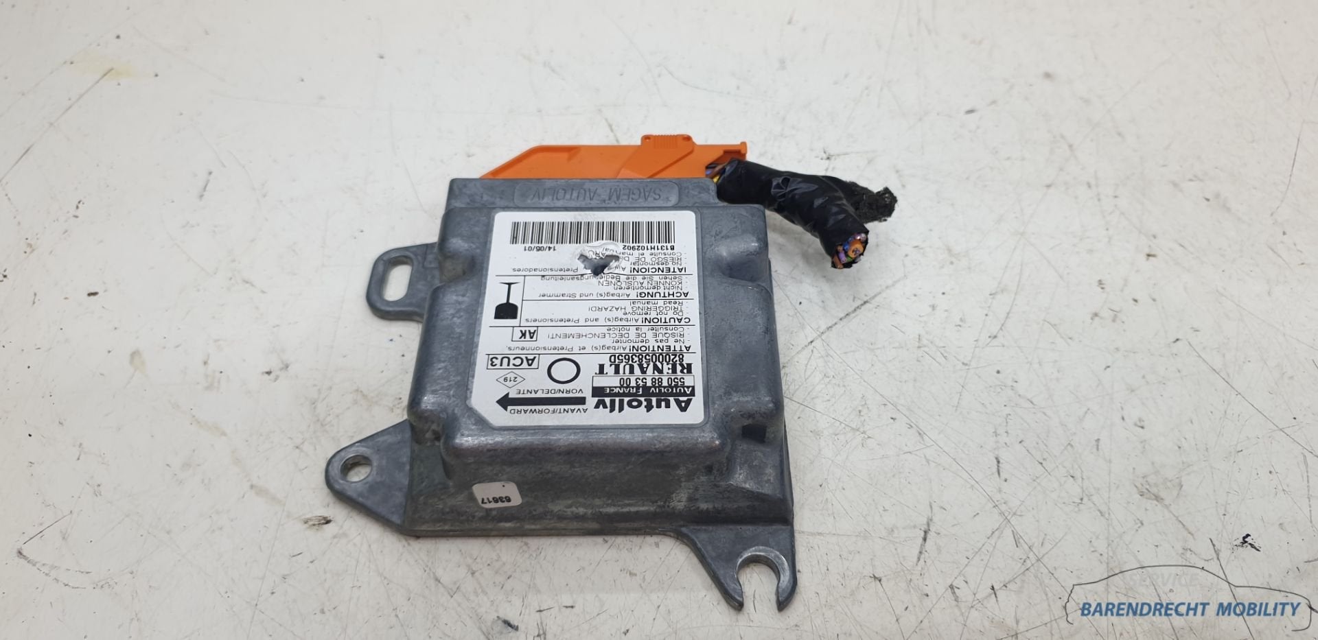 Module d'airbag Twingo I, module 8200058365, d'origine, d'oc, Renault Group, Contact.group@renault.com, Renault, Utilisé