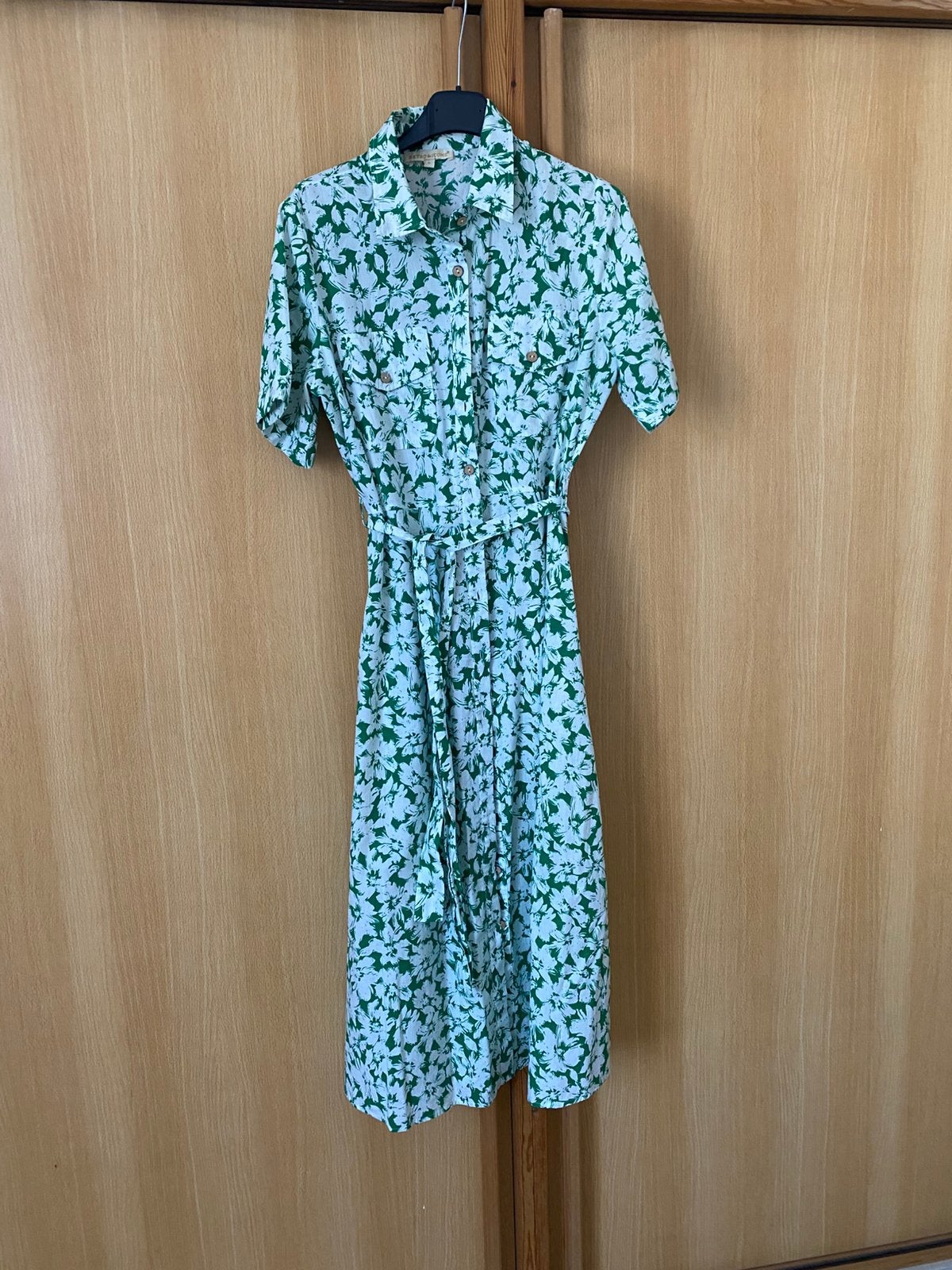 Groen gebloemd kleed, Kleding | Dames, Ophalen, Zo goed als nieuw, Groen