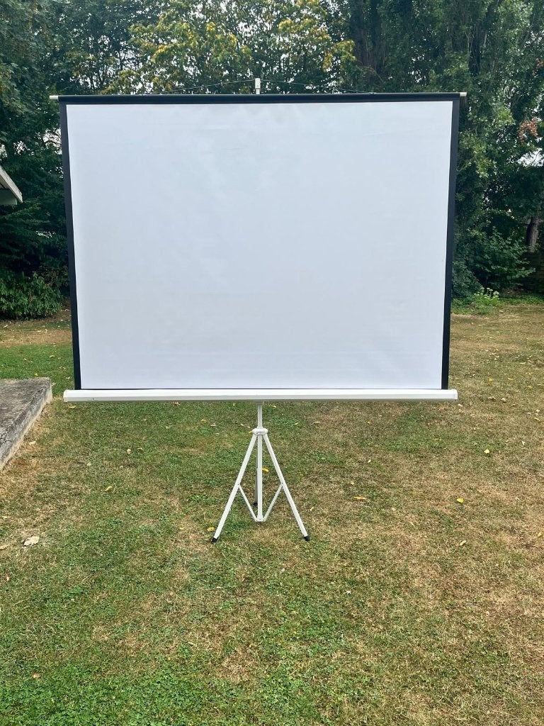 Écran de projection vintage sur trépied, Enlèvement, Manuel, Utilisé