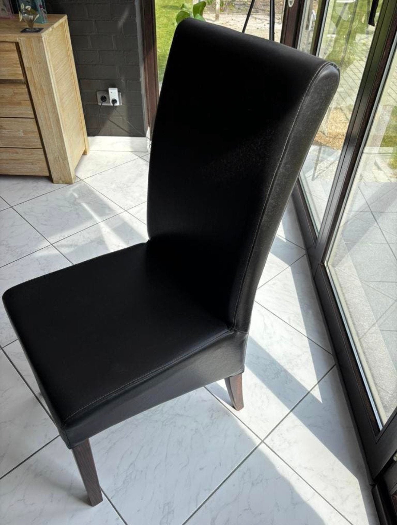 Zes eetkamerstoelen, Ophalen, Overige materialen, Gebruikt, Bruin