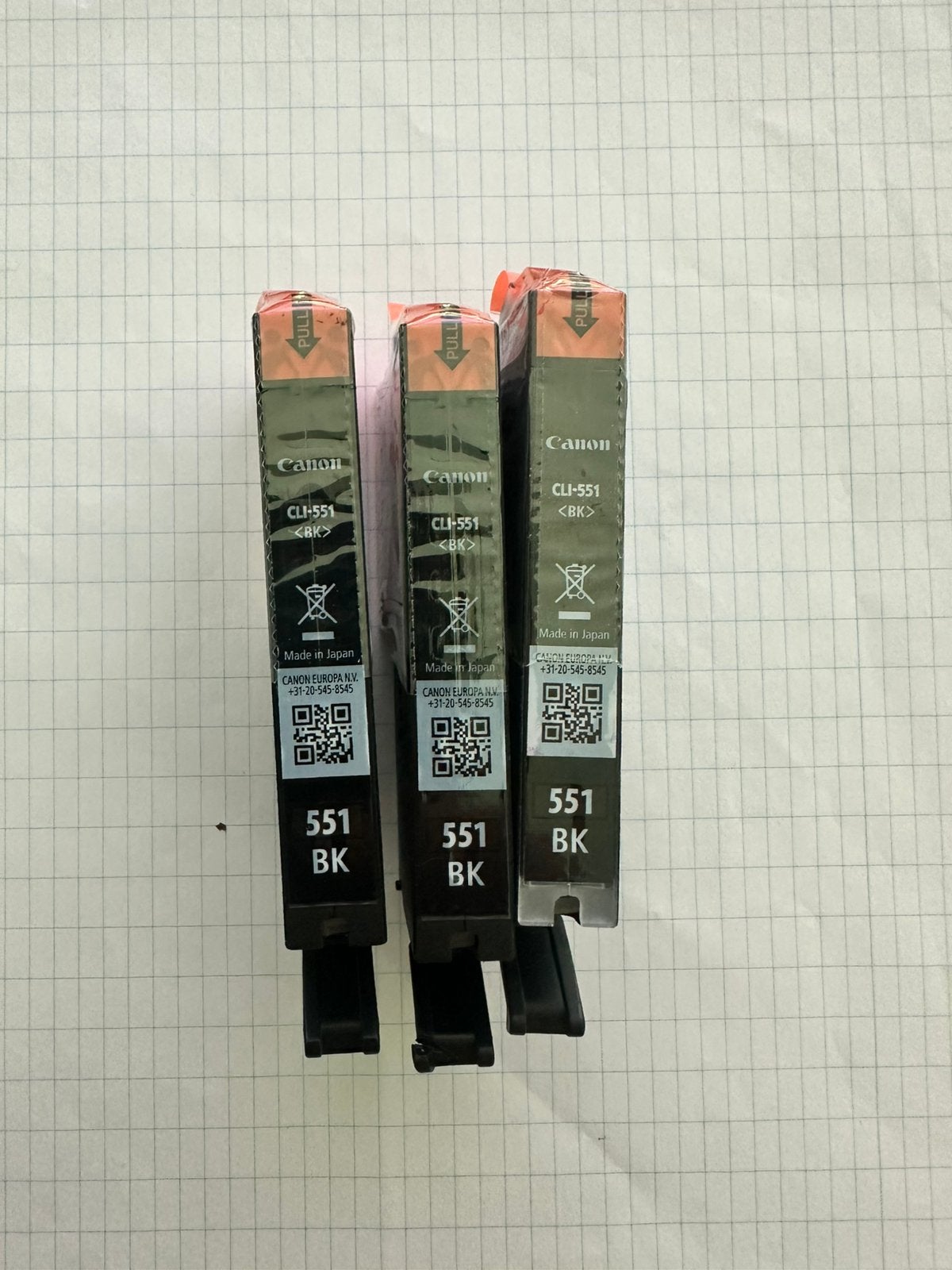 Canon 551 Bk zwart inktpatronen (15€ voor 3, nieuwprijs 33€), Computers en Software, Ophalen, Zo goed als nieuw