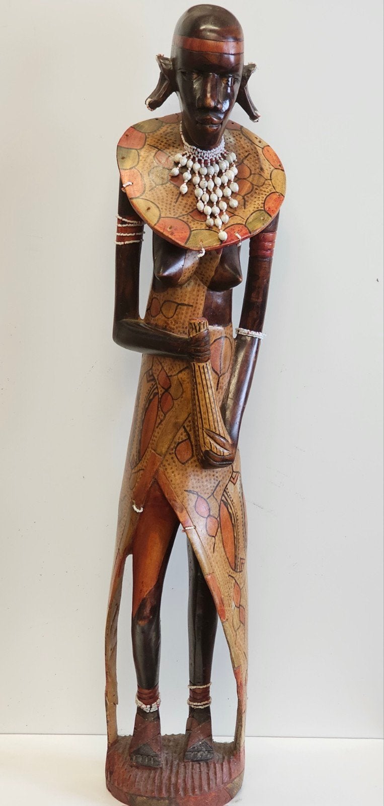 Vintage Afrikaanse houten beeld groot, Antiek en Kunst, Ophalen of Verzenden, Beeld