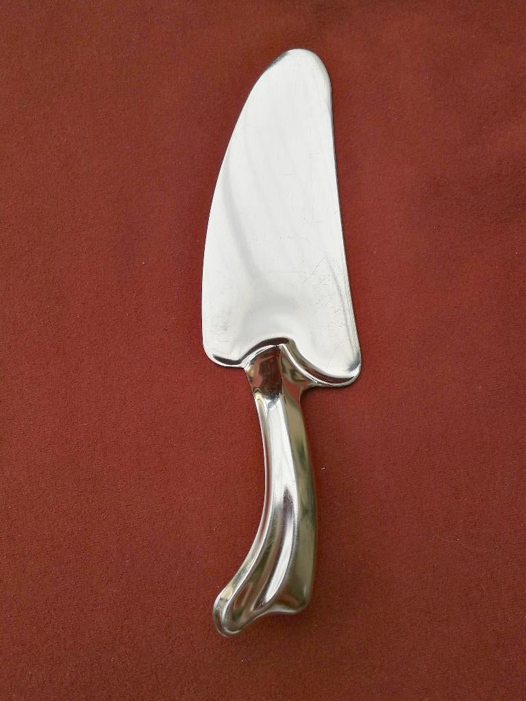 Elegante taartschep in glanzend metaal, Ophalen of Verzenden, Gebruikt, Los bestek